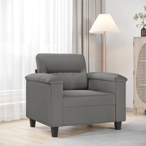 vidaXL Poltrona 60 cm tecido de microfibra cinzento-escuro
