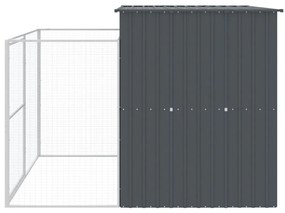 Casota p/ cães c/ parque 214x253x181 cm aço galvaniz. antracite