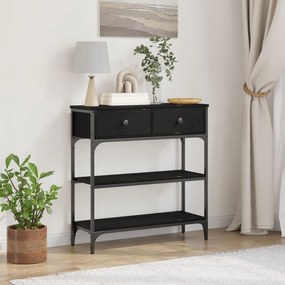 Mesa de Console vidaXL Madeira de Carvalho Preto 72,5x25x75 cm Madeira