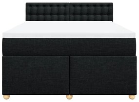 Cama com molas/colchão 140x200 cm tecido preto