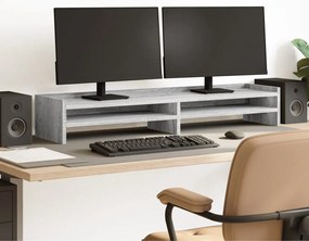 vidaXL Suporte monitor 100x24x16 cm derivados madeira cinzento sonoma
