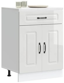Armário de cozinha baixo Kalmar branco alto brilho