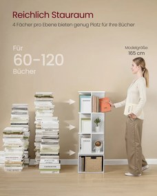 Estante 40 x 40 x 124,6 cm giratória 360° com compartimentos abertos e 4 níveis Coleção Custos Branca