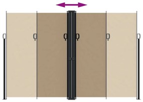 Toldo lateral retrátil 220x1000 cm cinzento-acastanhado