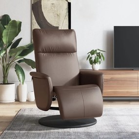 vidaXL Poltrona reclinável c/ apoio de pés couro artificial castanho