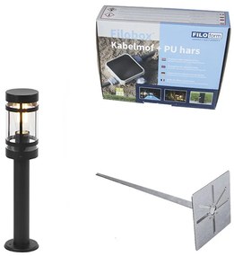 Candeeiro de exterior moderno preto 50 cm IP44 - brilho Industrial,Moderno