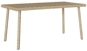 Mesa de centro de jardim retangular 80x40x37cm vime PE Bege