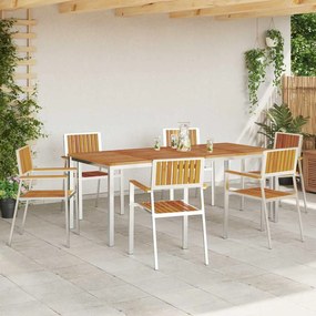 Conjunto de Jantar Jardim vidaXL 7 Peças Madeira Maciça de Acácia