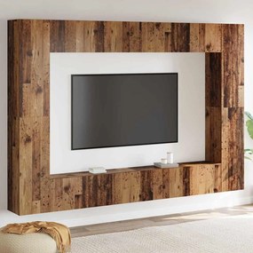 vidaXL Conjunto de móvel de TV 8 pcs Madeira antiga 100 x 30 x 30 cm