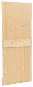 Porta de correr com ferragens 100x210 cm madeira de pinho maciça