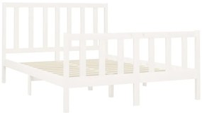 Cama sem colchão 140x200 cm madeira de pinho maciça branco