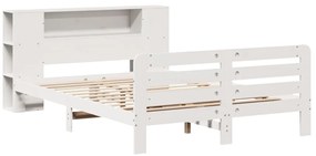 Cama sem colchão 120x190 cm madeira de pinho maciça branco