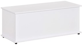 HOMCOM Baú Armazenamento Madeira Banco Dormitório Sala Estar Capacidade 60kg Design Elegante 100x40x40 Branco Resistente Durável | Aosom Portugal