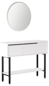 Consola de Entrada "Brilliance" com Espelho – Branco - 100x29.5x76 cm