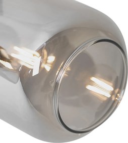 Foco de teto preto com dourado e vidro fumê 2 luzes - Zuzanna