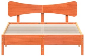 Cama sem colchão 120x190 cm madeira pinho maciça castanho-mel