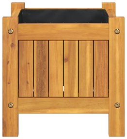Vaso/floreira de jardim com forro 31x31x30 cm acácia maciça