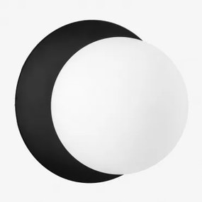 Aplique De Parede Para Banheiro Em Ferro E Vidro Anine Preto & Ø15 Cm - Sklum