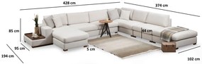 Sofá de Canto Loop - Branco - 374 x 428 x 85 cm