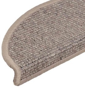 Tapetes de escada adesivos 15 pcs 56x17x3 cm bege-escuro
