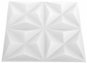 Painéis de parede 3D 24 pcs 50x50 cm 6 m² origami branco