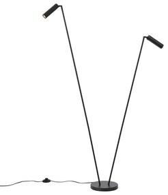 Candeeiro de pé moderno preto 2-luzes GU10 35mm - Thomas