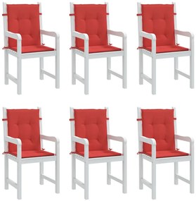 Almofadões lombares p/ cadeiras de jardim 6pcs oxford vermelho