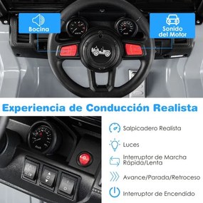 Carro elétrico para crianças 12V com velocidade ajustável com controlo remoto cinzento