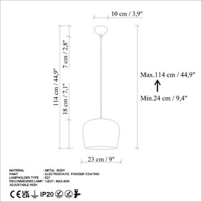 Candeeiro de Teto Yozgat – Menta – Ø23 h:18 cm