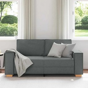 Sofá de 2 lugares cinza escuro 140 cm tecido