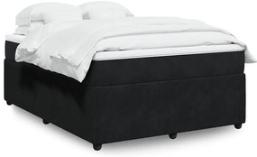 vidaXL Cama com molas/colchão 160x200 cm veludo preto