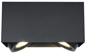 Foco de superfície moderno preto com LED regulável de 2 luzes - Dionysos Moderno