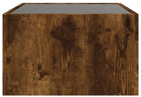 Mesa de centro luzes LED Infinity 70x50x30 cm carvalho fumado