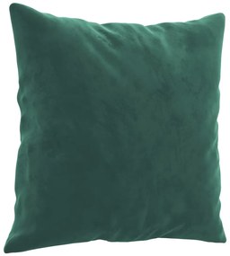 3 pcs conjunto de sofás com almofadas veludo verde-escuro
