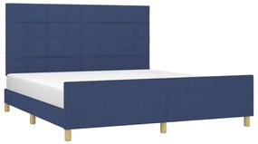 Estrutura de cama sem colchão 160x200 cm tecido azul