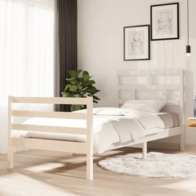 3101269 vidaXL Estrutura de cama 90x200 cm madeira de pinho maciça branco
