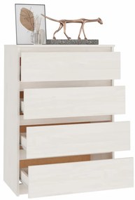 Armário de apoio pinho maciço 60x36x84 cm branco