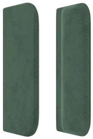 Cabeceira de cama c/ abas veludo 93x16x78/88 cm verde-escuro