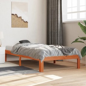 Cama sem colchão 75x190 cm madeira de pinho maciça castanho-mel