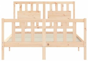 Estrutura de cama de casal c/ cabeceira madeira maciça