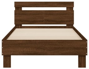 Estrutura cama c/ cabeceira derivados madeira carvalho castanho