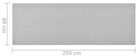 Tapete/passadeira 80x250 cm cinzento-claro