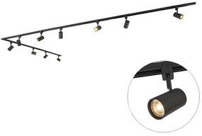 LED Sistema de iluminação de trilho inteligente preto monofásico 10 luzes com Wi-Fi GU10 - Iconic Jeana Moderno