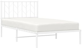 Estrutura de cama com cabeceira 100x200 cm metal branco