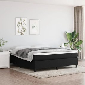 vidaXL Estrutura de cama com molas 160x200 cm tecido preto