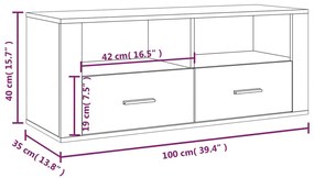 Móvel de TV 100x35x40 cm derivados de madeira cinzento sonoma