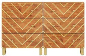 Móveis de apoio 2pcs 60x33,5x75 mangueira maciça castanho/preto