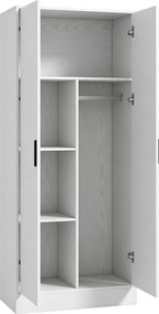 HOMCOM Roupeiro Moderno para Quarto com Barra para Pendurar e Prateleiras 70x37x164 cm Branco | Aosom Portugal
