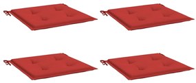 Almofadões p/ cadeiras de jardim 4 pcs tecido oxford vermelho