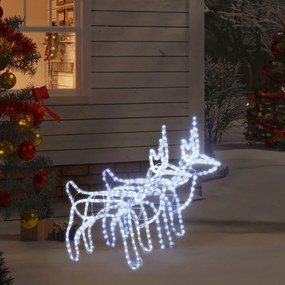 vidaXL Figuras de rena de Natal 2 pcs 60x30x60 cm branco frio
